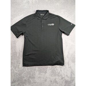 Nike Golf Polo Shirt Mens Size Large Black Moisture Wicking Casual Embroidered